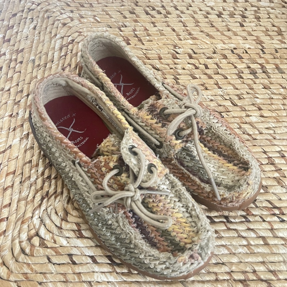 Twisted X Womens Basketweave Driving Moc Shoes Youth Girls Size 13 m Cowgirl
